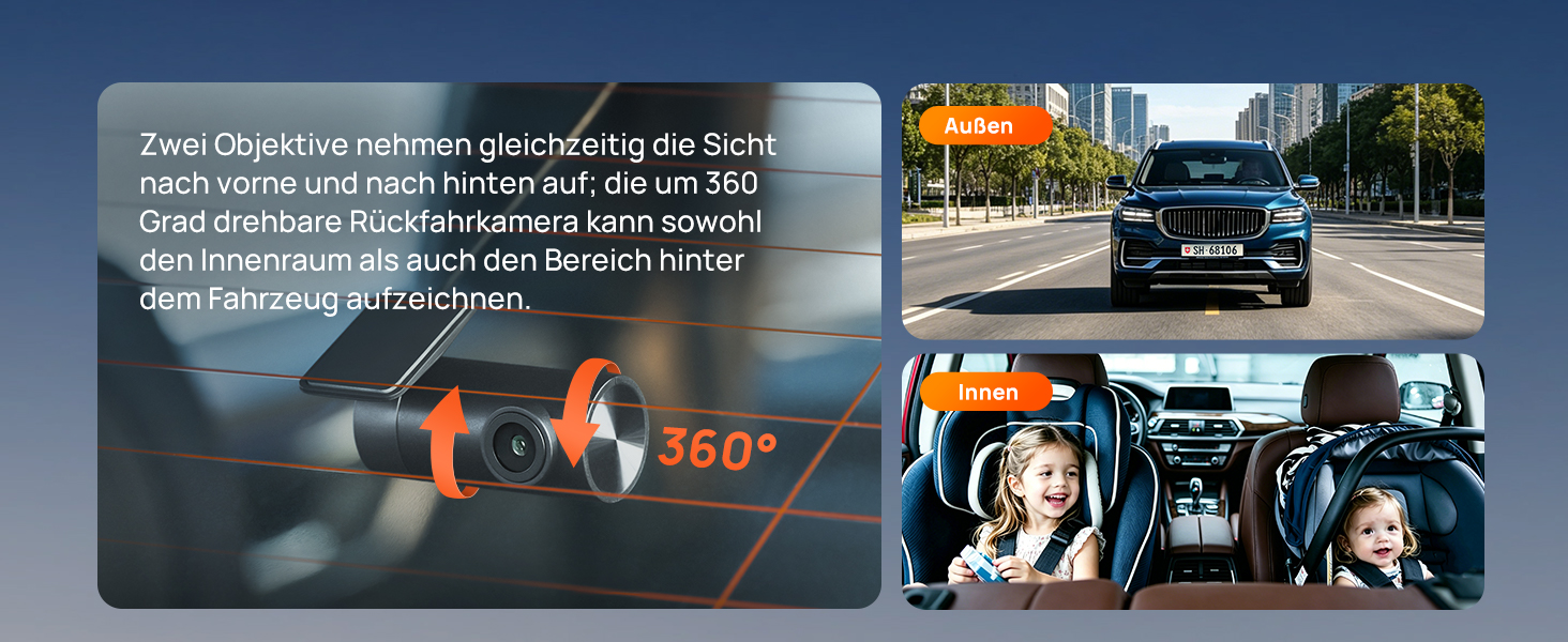 Автомобільний відеореєстратор 70mai A810 Lite 4K з Wi-Fi 6, передня та задня камери, чорний (Carbon Black)