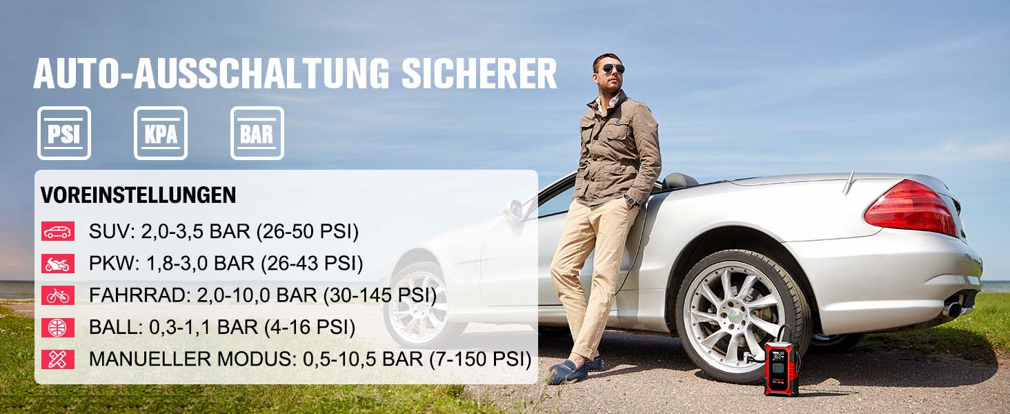 Powerbank з компресором GOOLOO A3 для автомобіля 12V (до 9.0L бензин/6.5L дизель), 3000A, 150PSI, LED дисплей