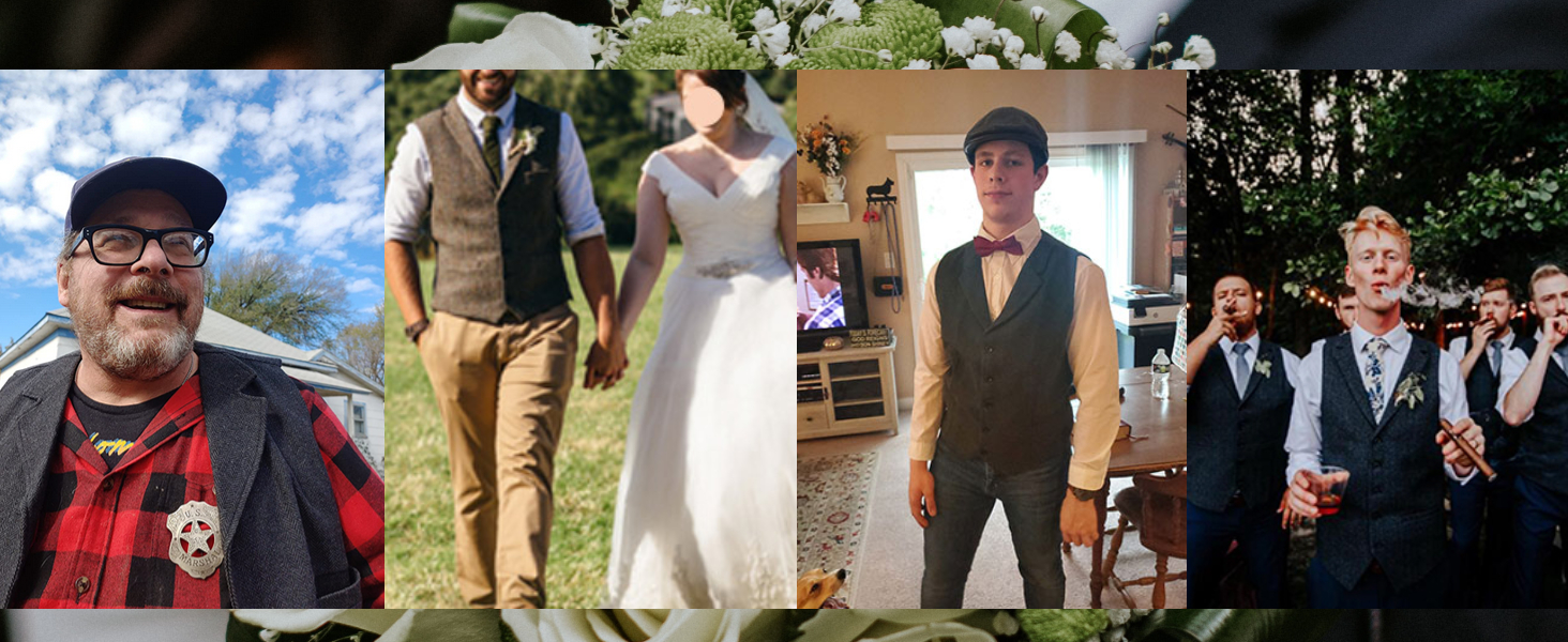 Жилет чоловічий Allthemen з твіду, вовняний, для ділового стилю, формальний, Regular Fit, сірий, XXL