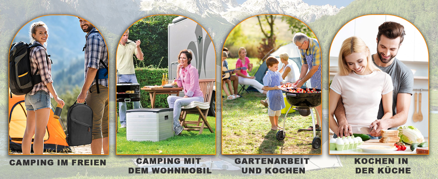 Набір кухонного приладдя для кемпінгу TIHOOK 36 шт. з нержавіючої сталі, з органайзером та 10 шампурами для гриля, для пікніків, походів та кемпінгу