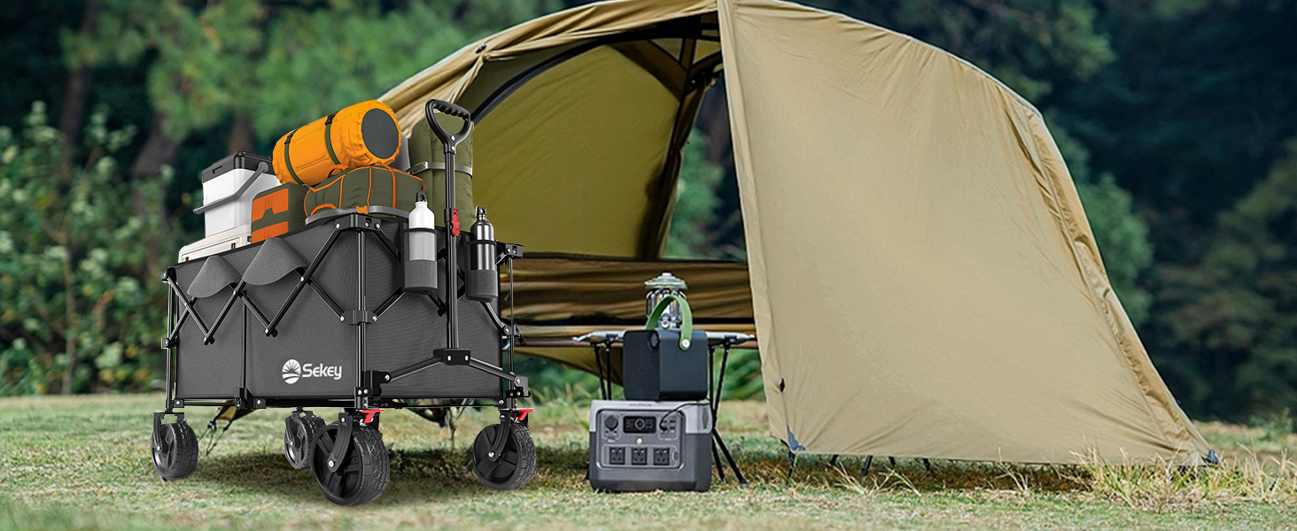Візок-садок Sekey XXL Plus 200L, 200кг, гальма, широкі колеса, алюміній, антрацит