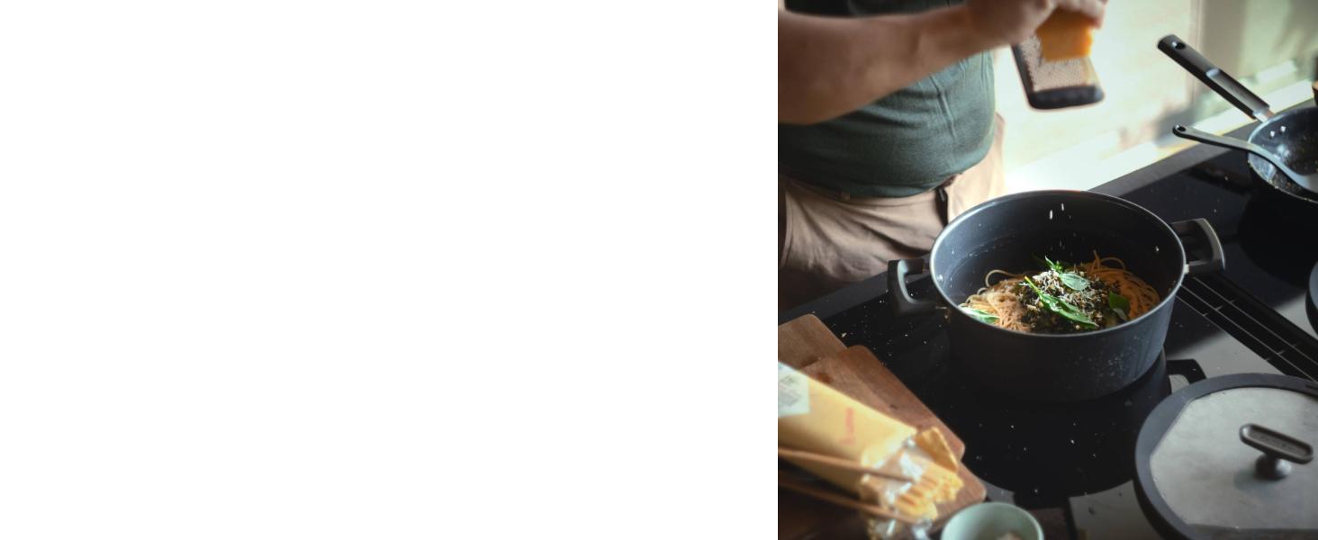 Каструля з кришкою Fiskars Hard Face 1,8 л, 18 см, антипригарна, для всіх плит, алюміній/пластик, стійка до подряпин