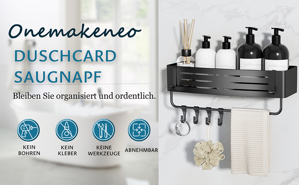 Двомісне куткове дзеркальне дзеркало для душу без свердління з присосками, чорне. Організатор для душу з гачками для шампуню та гелю для душу