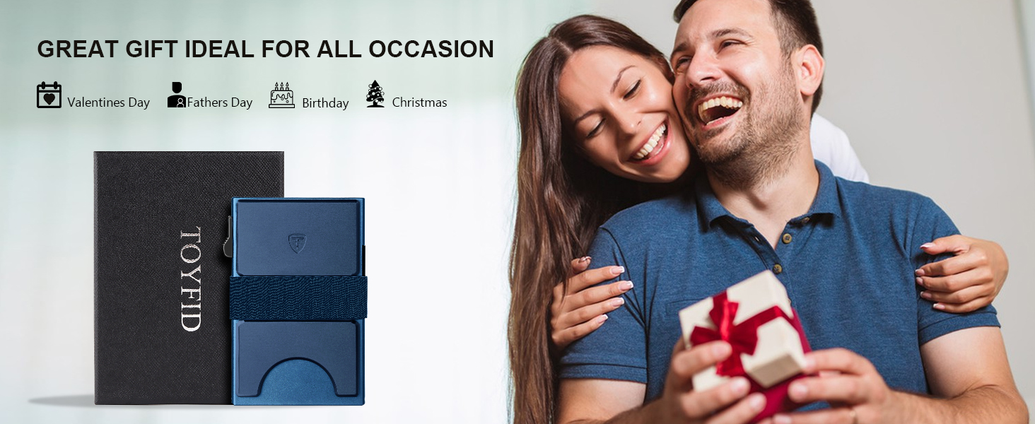 Чоловічий тонкий металевий картхолдер на 12 карт з RFID захистом, виштовхувальною кнопкою, Marineblau (морський синій)