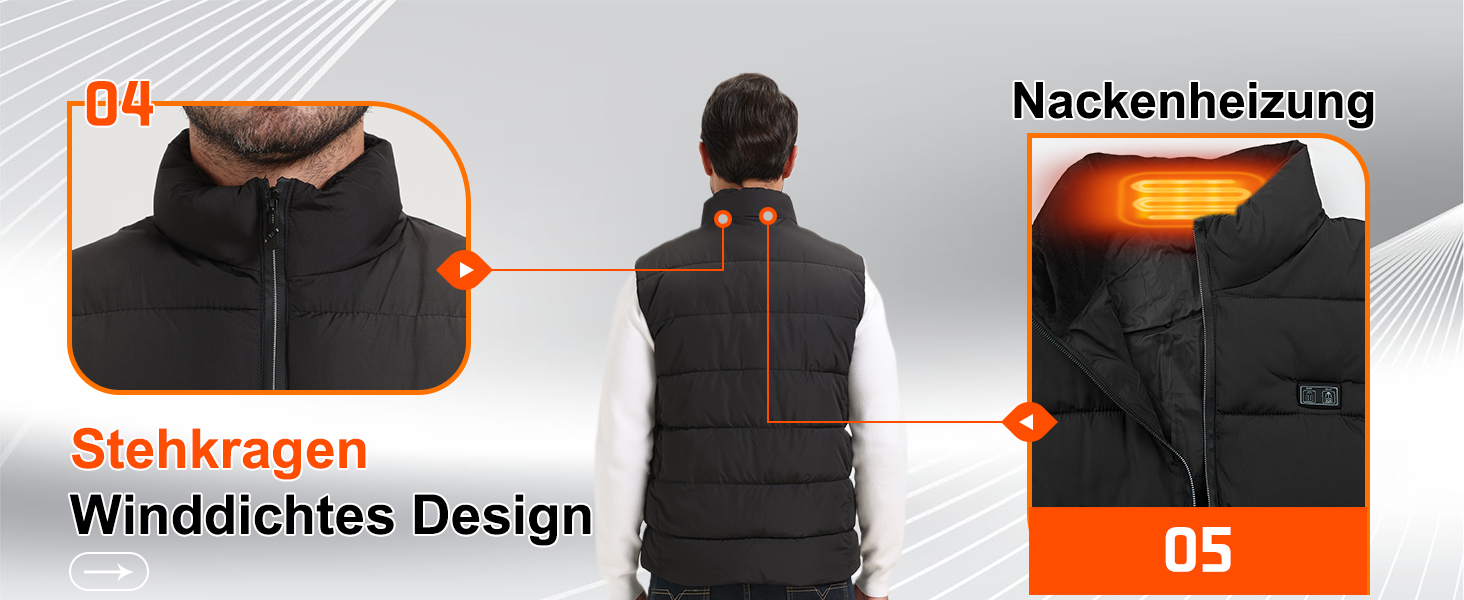 Обогріваючий жилет для чоловіків Daen з акумулятором 20000 mAh та 15 зонами обігріву. Жилет для катання на лижах та полювання (L, Чорний)