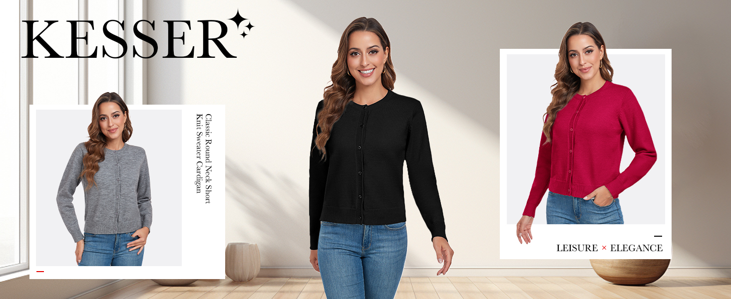 Жіночий кардиган Kesser з довгим рукавом: теплий, стильний, класичний. Ідеальний для осені та зими. Червоний колір, круглий виріз, з ґудзиками.