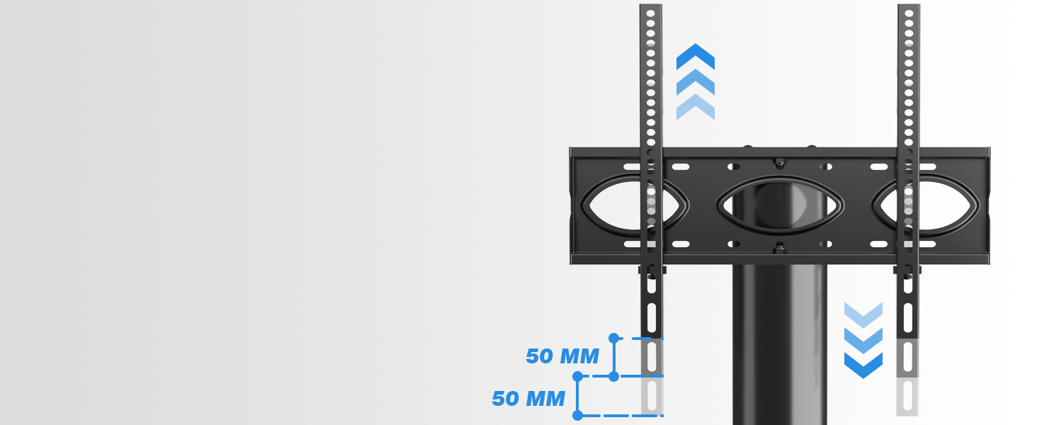 Rolling TV Stand with Wheels - Adjustable Height & Swivel for 27-70 inch Flat & Curved TVs (VESA 400x400, 50kg)
