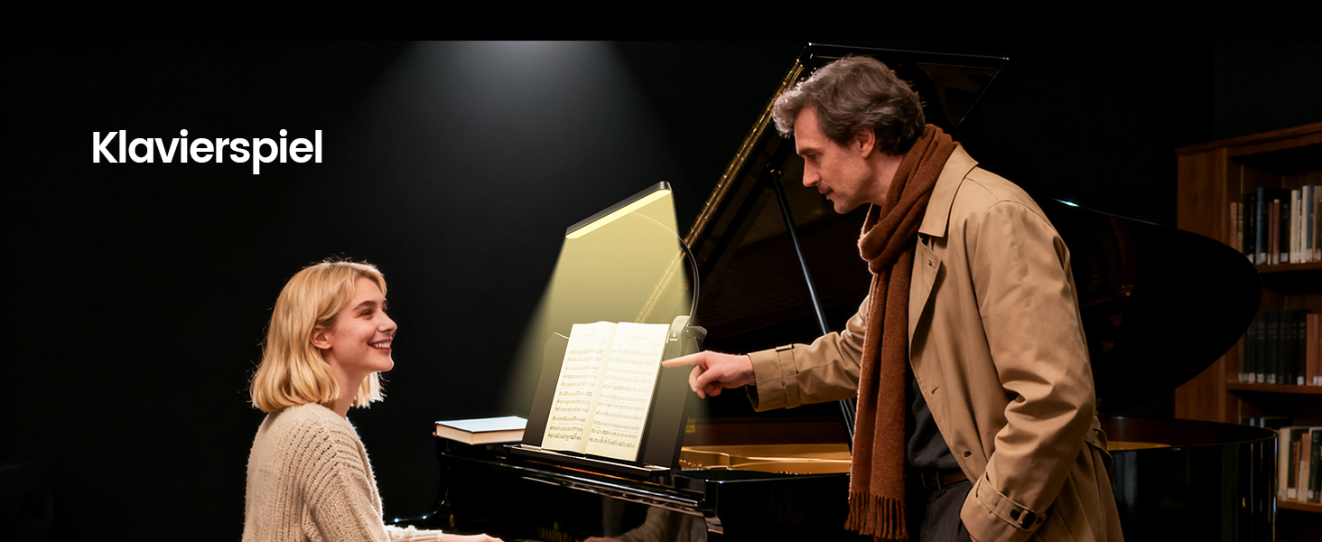 Світлодіодна лампа для нот Glocusent 81 LED: для піаніно, з USB-C зарядкою, 3 кольори, 5 рівнів яскравості, до 140 годин роботи, чорна