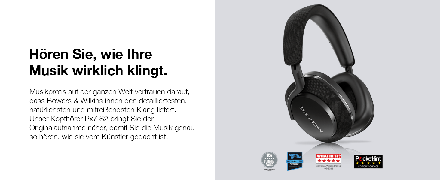 Навушники Bowers & Wilkins Px7 S2 Bluetooth з активним шумозаглушенням, бездротові, Qualcomm aptX™ Adaptive, швидка зарядка, 30 годин відтворення, 6 мікрофонів - сірий