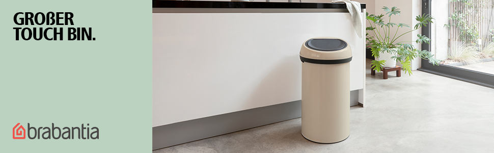 Відро для сортування сміття Brabantia з сенсорною кришкою, 60л, бежеве (2 внутрішні відра 10л/23л)