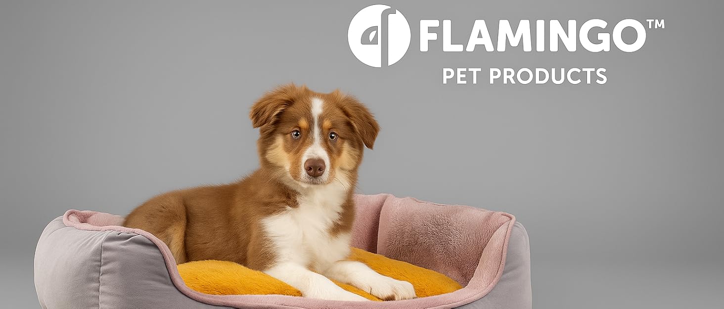 Кругле ліжко для собак та котів Flamingo, м'яке, з подушкою, діаметр 55 см, рожеве, 55x55x12 см