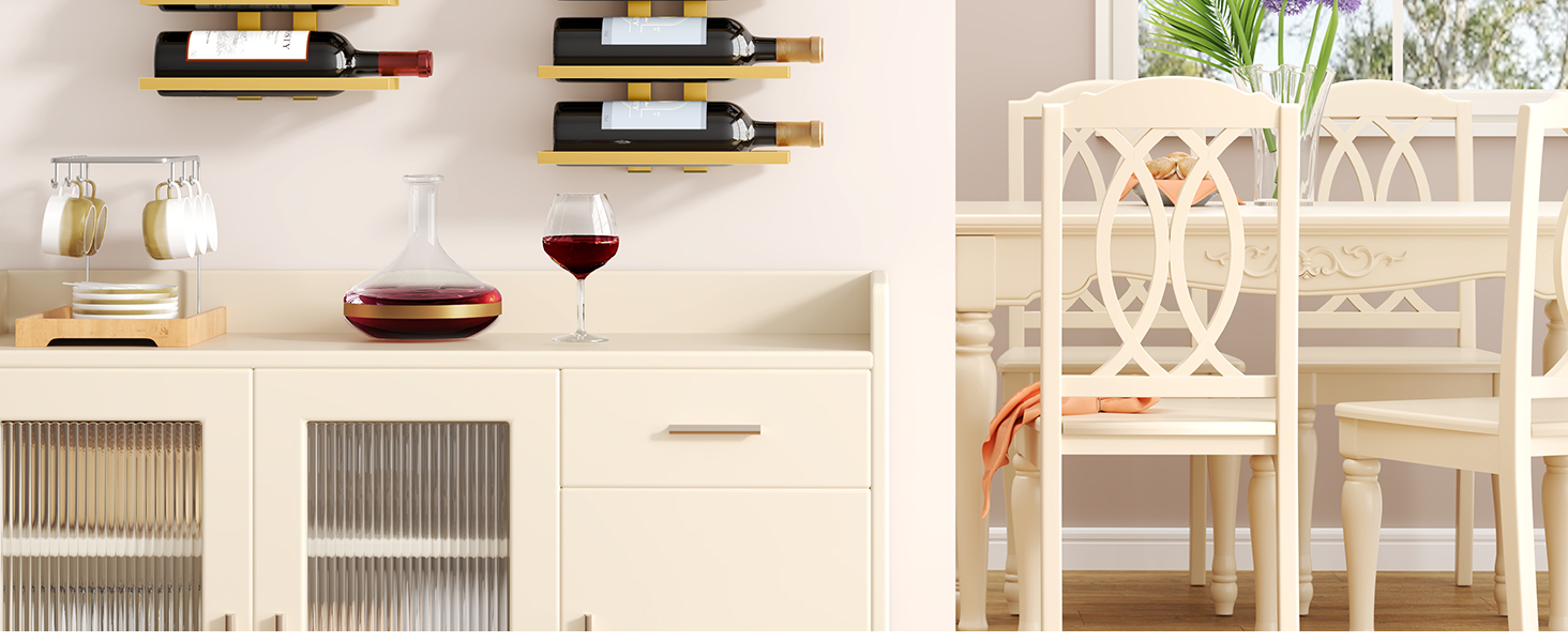 Настінна вітрина для вина FAVOOOSTY з 8 полицями, металева, для вітальні, спальні, винного погреба (Золота, 1 шт.)