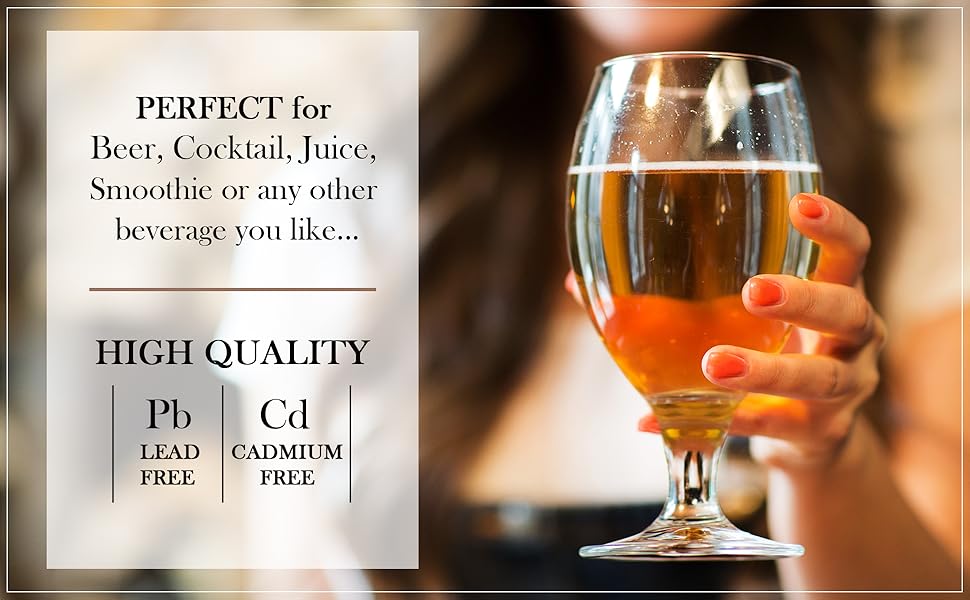 Volarium CRYSTALIA Luxus: Набір з 6 келихів для пива, 400 мл, без свинцю, келихи для крафтового пива, IPA, бельгійського стилю