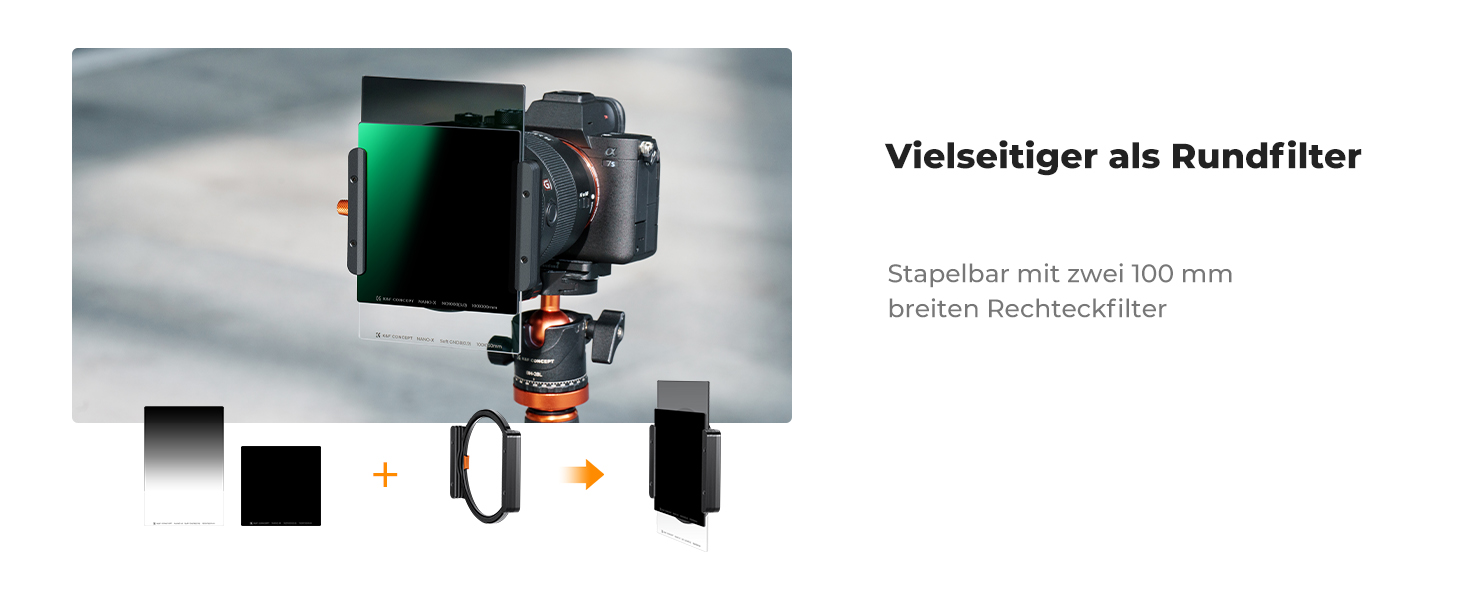 Набір фільтрів K&F Concept Nano-X: квадратний фільтр, ND1000, фільтр-утримувач, 8 адаптерних кілець