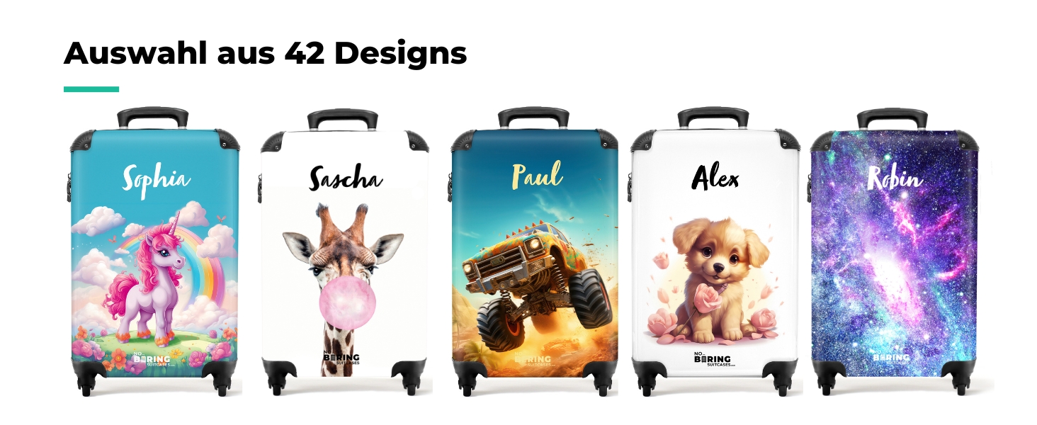 Дитячий валіза-роликовий колірний з ініціалами та іменем, 55x40x20см - валіза для ручної поклажі, валіза для хлопчиків, легкий, з принтом 'Ренн-авто'