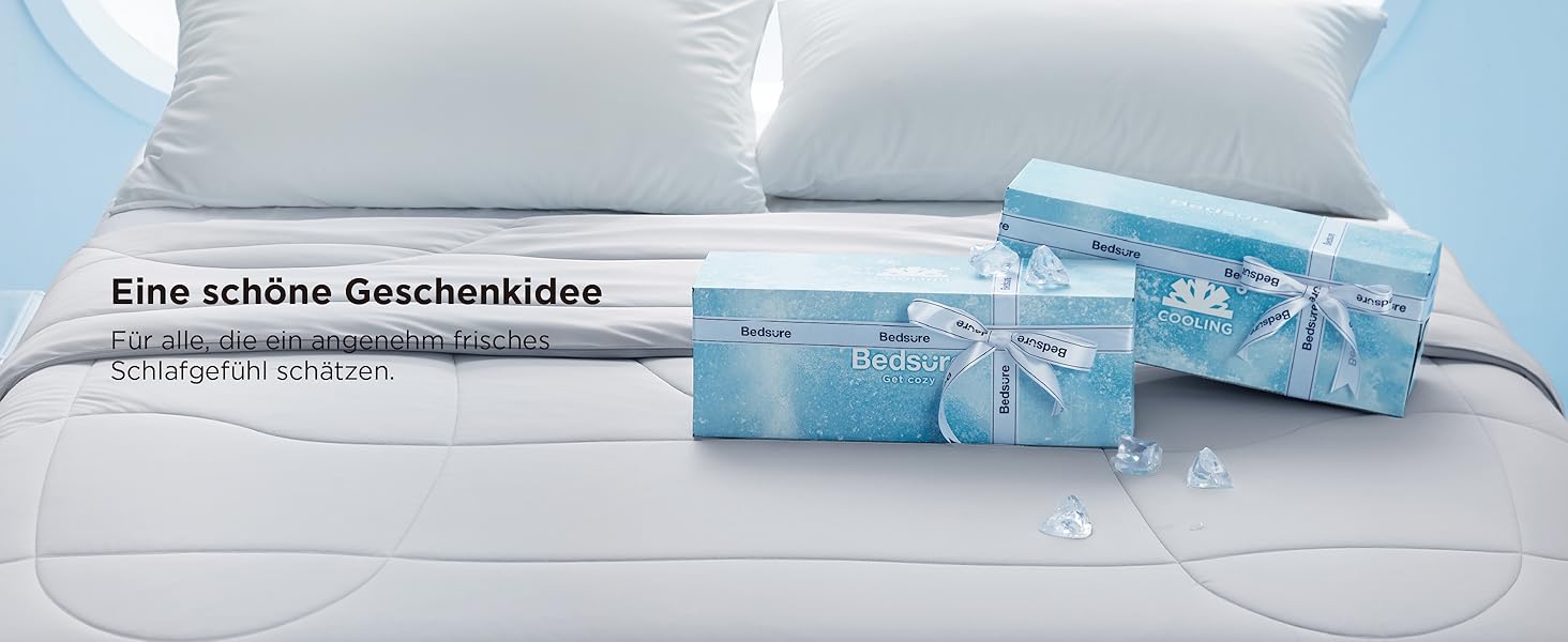 Охолоджуюча ковдра BEDSURE двостороння літня 155x220 см Arc-Chill - ковдра для сну при нічній пітливості, сіра