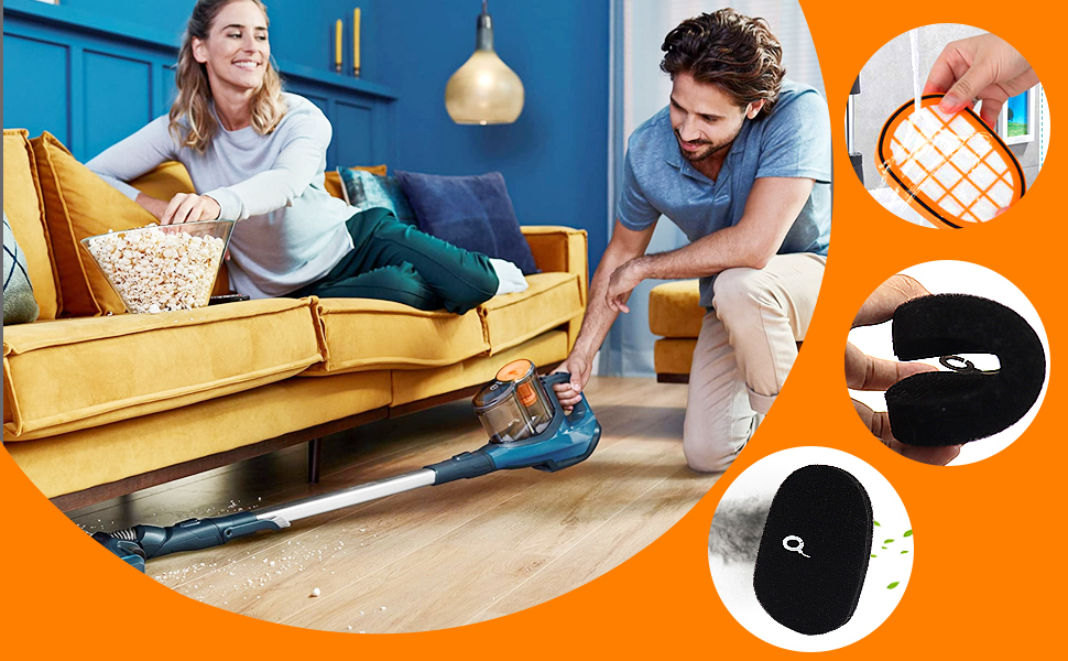 Набір фільтрів для акумуляторного пилососа Philips SpeedPro Max (4+1 шт.), помаранчеві (Orange 6)