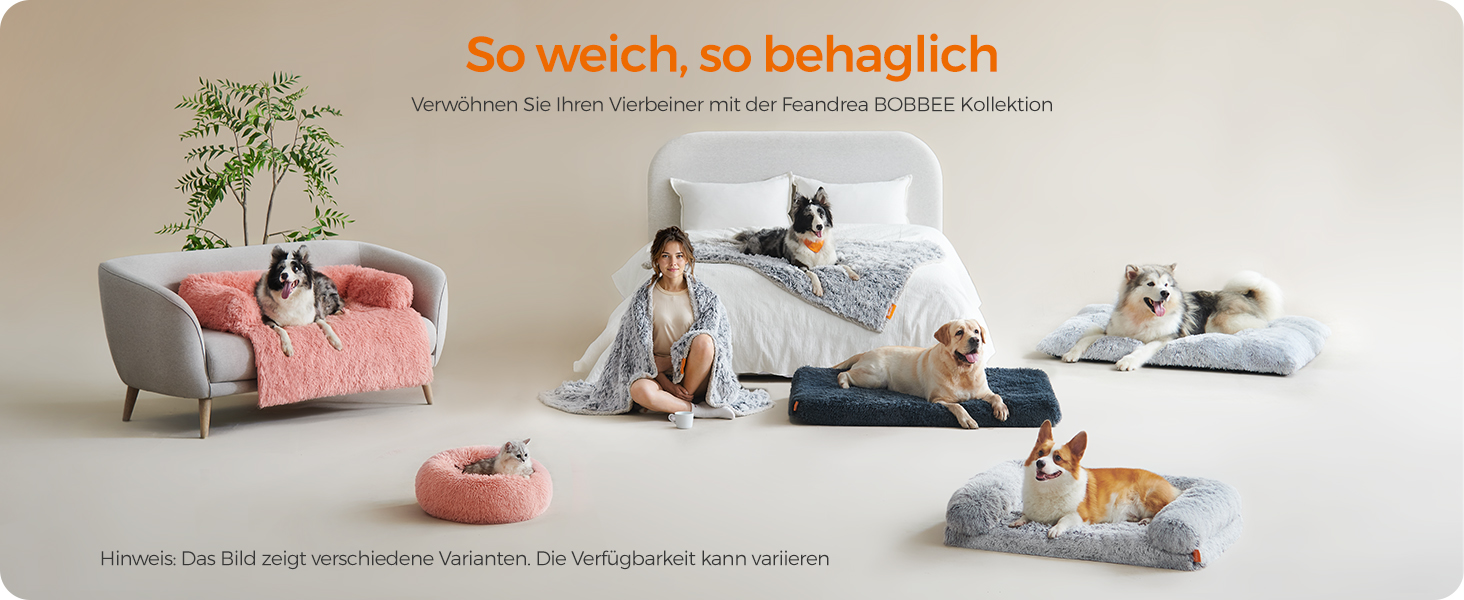 Ліжко для собак Feandrea з м'яким лежаком, плюшеве, 65x45 см, машинне прання, багатофункціональне, Ombré-Grey PGW200G01
