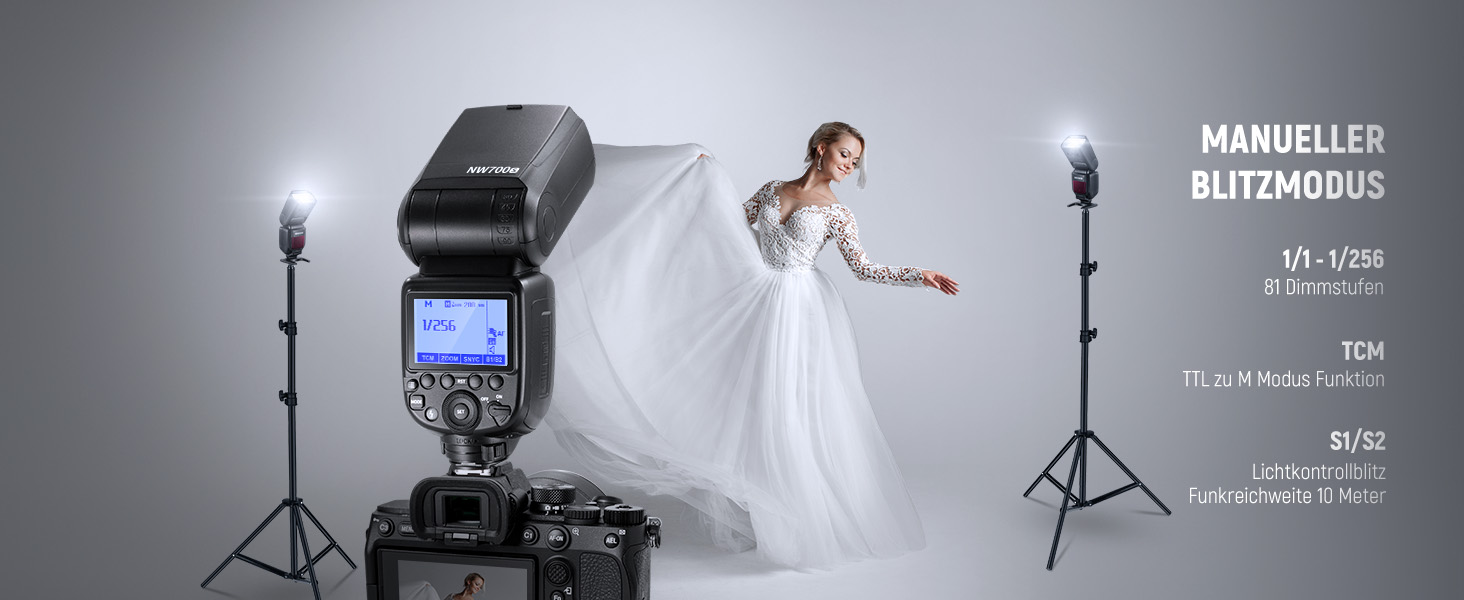 NEEWER NW700-S: Світловий спалах (Blitz) TTL для Sony DSLR, 1/8000s, 1/1-1/256, TCM, 230W, швидка перезарядка