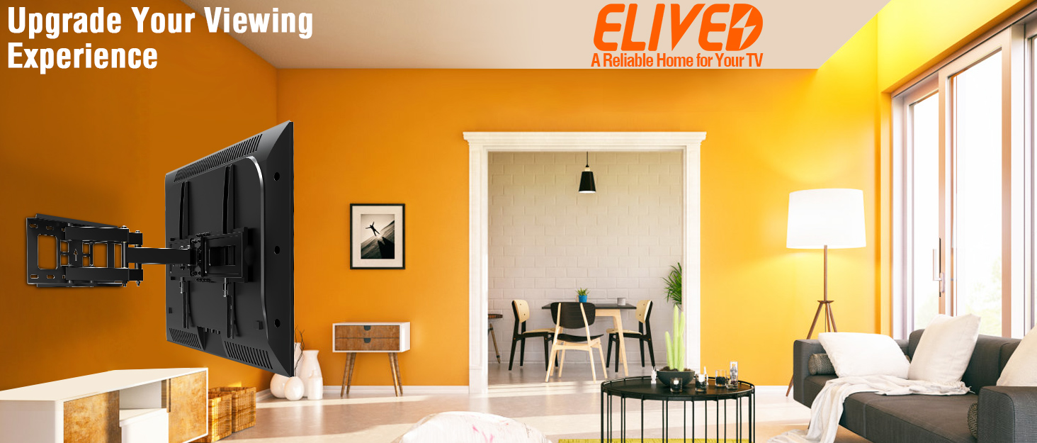 Кронштейн для телевізора ELIVED EV3035: настінний, для плоских та вигнутих екранів 26-60 дюймів, VESA до 400x400 мм, до 45 кг