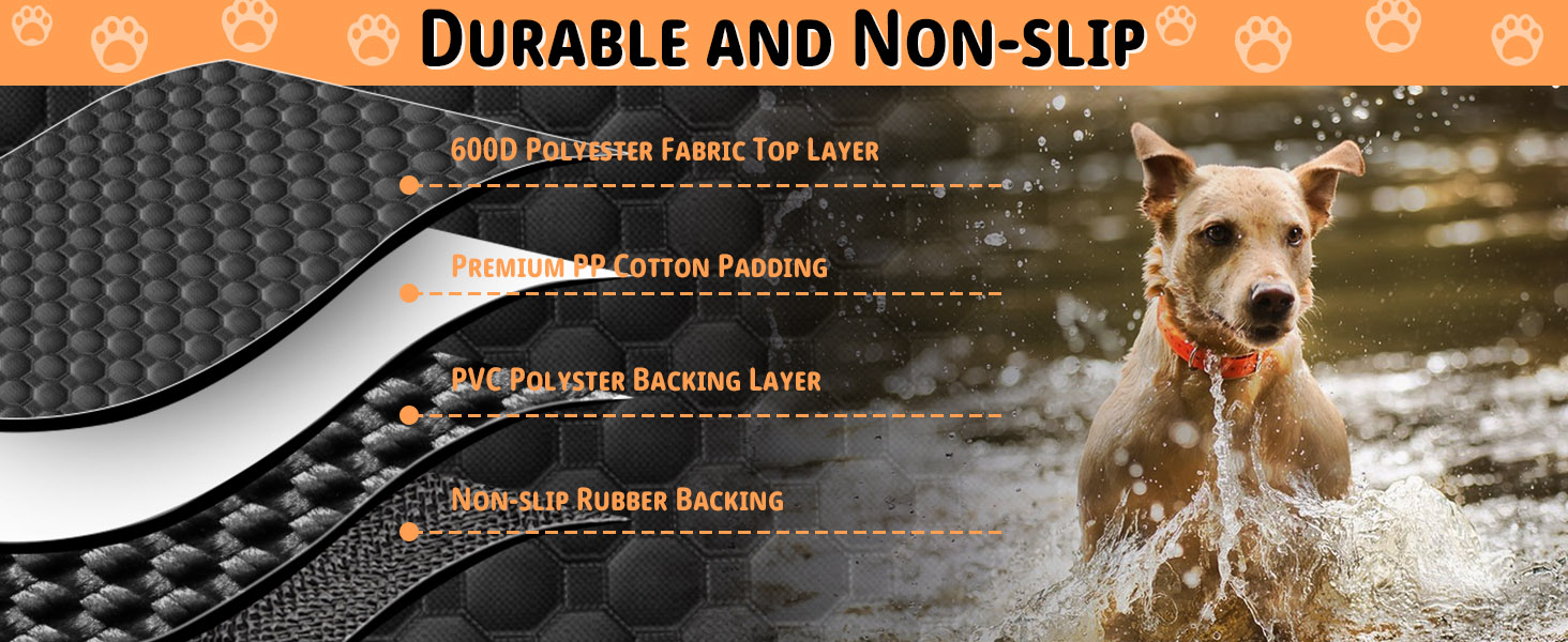 Килимок для собак у машину Taygeer, чорний, 145x136 см, вологостійкий та стійкий до подряпин, з боковими захистами та оглядовим вікном