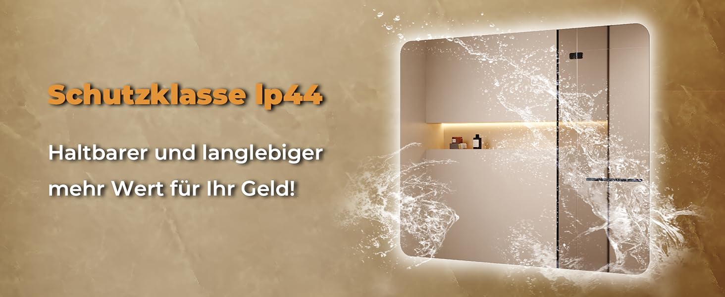 Дзеркало для ванної кімнати з підсвічуванням 60x50 см, LED, 6400K, біле світло, вертикальне/горизонтальне кріплення