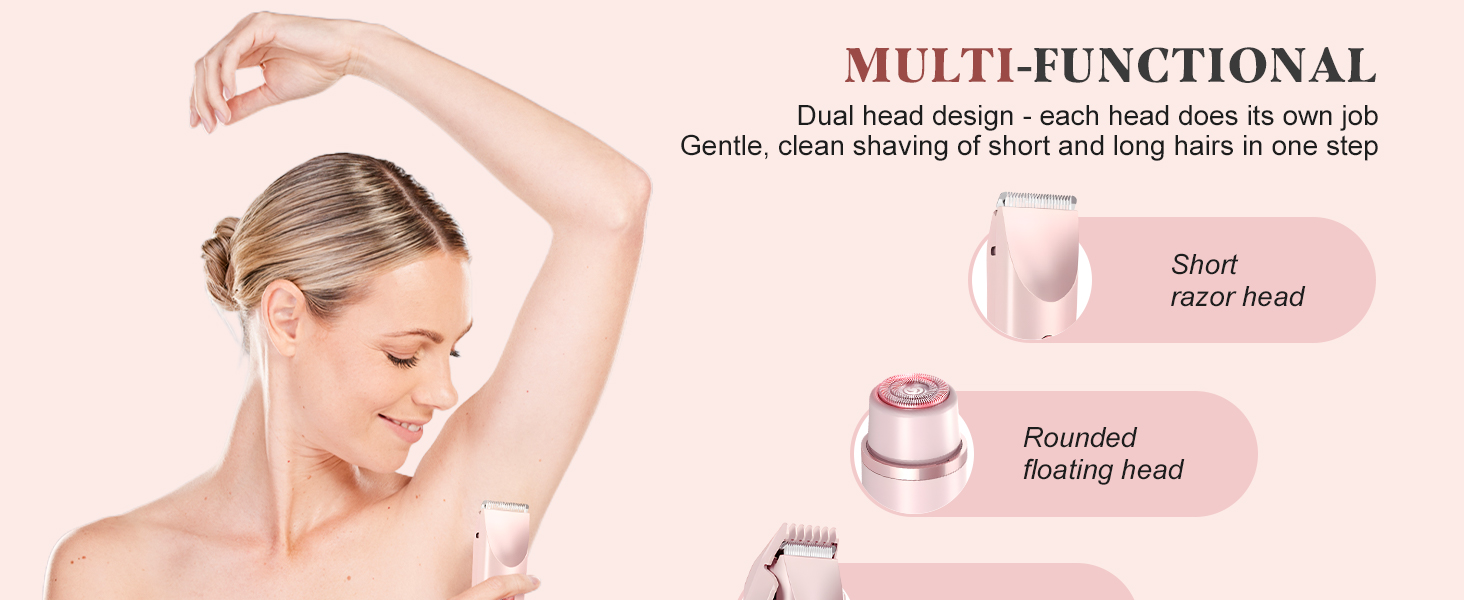 Електричний жіночий триммер Silky Splash 2-в-1 для бікіні, обличчя та тіла, водонепроникний IPX7, з USB-зарядкою, блакитний