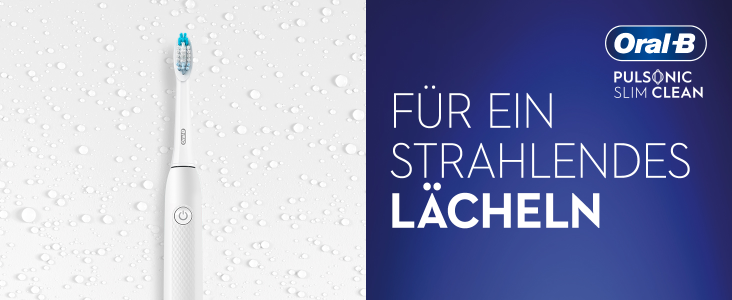 Звукова зубна щітка Oral-B Pulsonic Slim Clean 2000 White - для догляду за зубами та яснами, 2 режими чищення, таймер, Braun