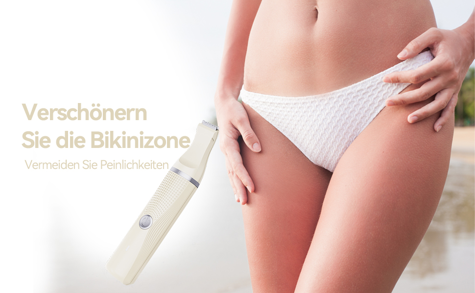 Електричний набір для гоління жінок, багатофункціональний. Ідеально підходить для гоління тіла, зони бікіні, ніг та рук. З USB-C зарядкою та чохлом. Бежевий колір.