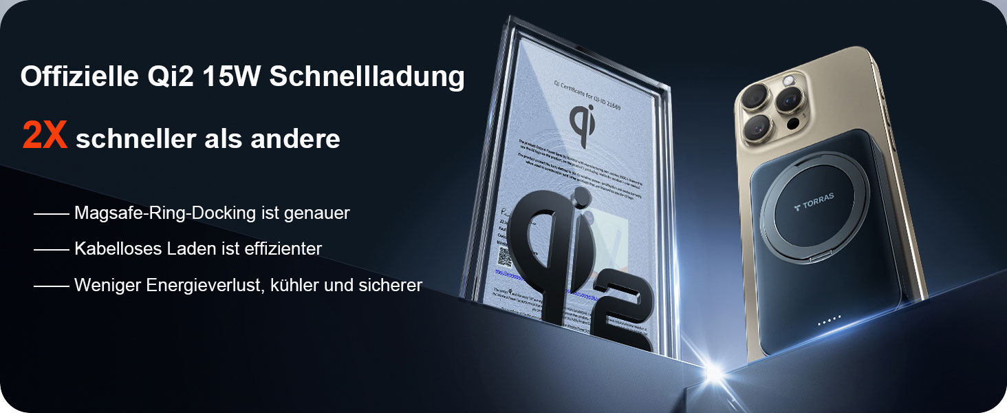 TORRAS MiniMag Qi2 Powerbank 10000mAh: магнітичний повербанк з підтримкою MagSafe, 30W USB-C, 15W бездротова зарядка для iPhone 12-17, AirPods, сірий титан