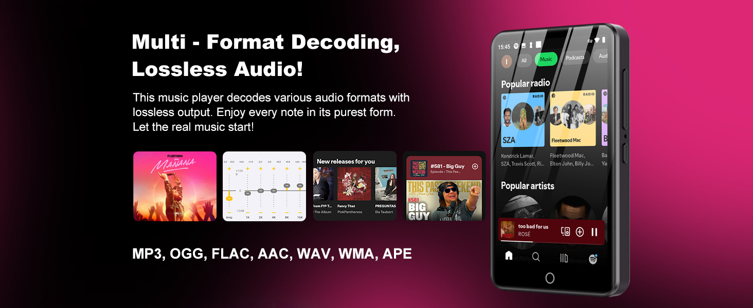 MP3 плеєр 80GB з Bluetooth та WiFi, 4.0