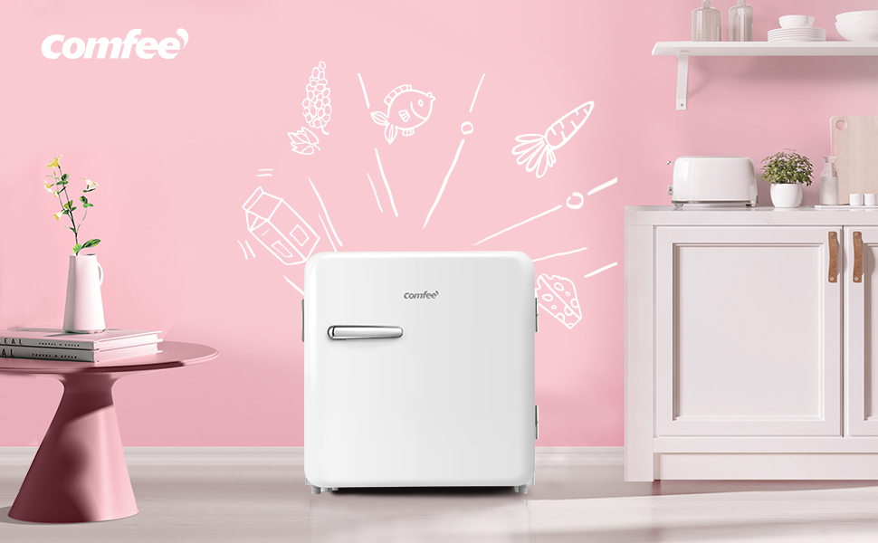 Холодильник Comfee RCD50RE2EURT(E) 47л, Ретро, Mini, Червоний, Енергоклас E