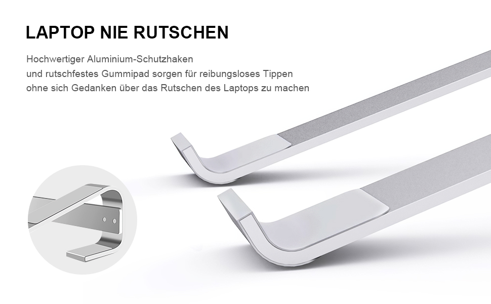 Підставка для ноутбука Soqool, ергономічна, з вентиляцією, сумісна з MacBook, Lenovo, Huawei, Acer, Dell, HP (10-17 дюймів), срібна