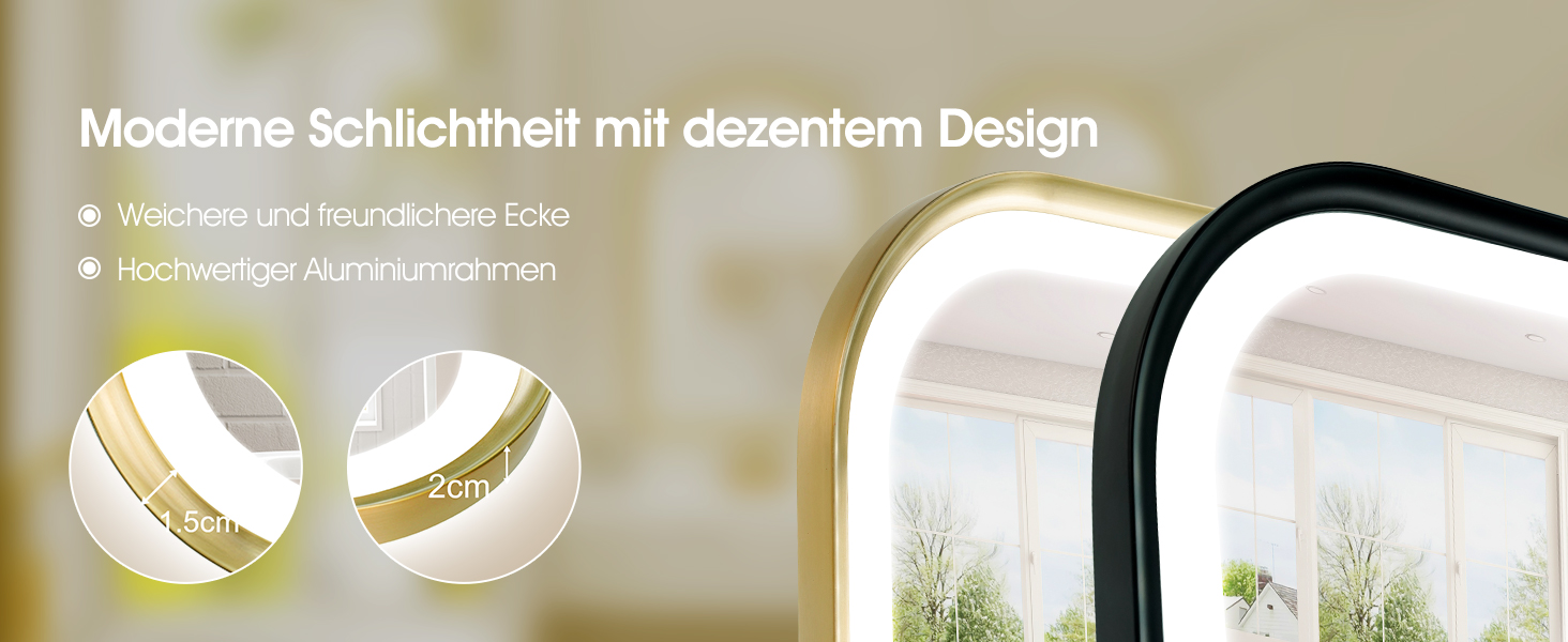 Дзеркало для ванної кімнати S'bagno з підсвічуванням 100x70 см, з алюмінієвою рамою, антизапарююче, 3000-6500K, функція пам'яті, IP44, горизонтальне/вертикальне, чорний колір, M99 (без Bluetooth)