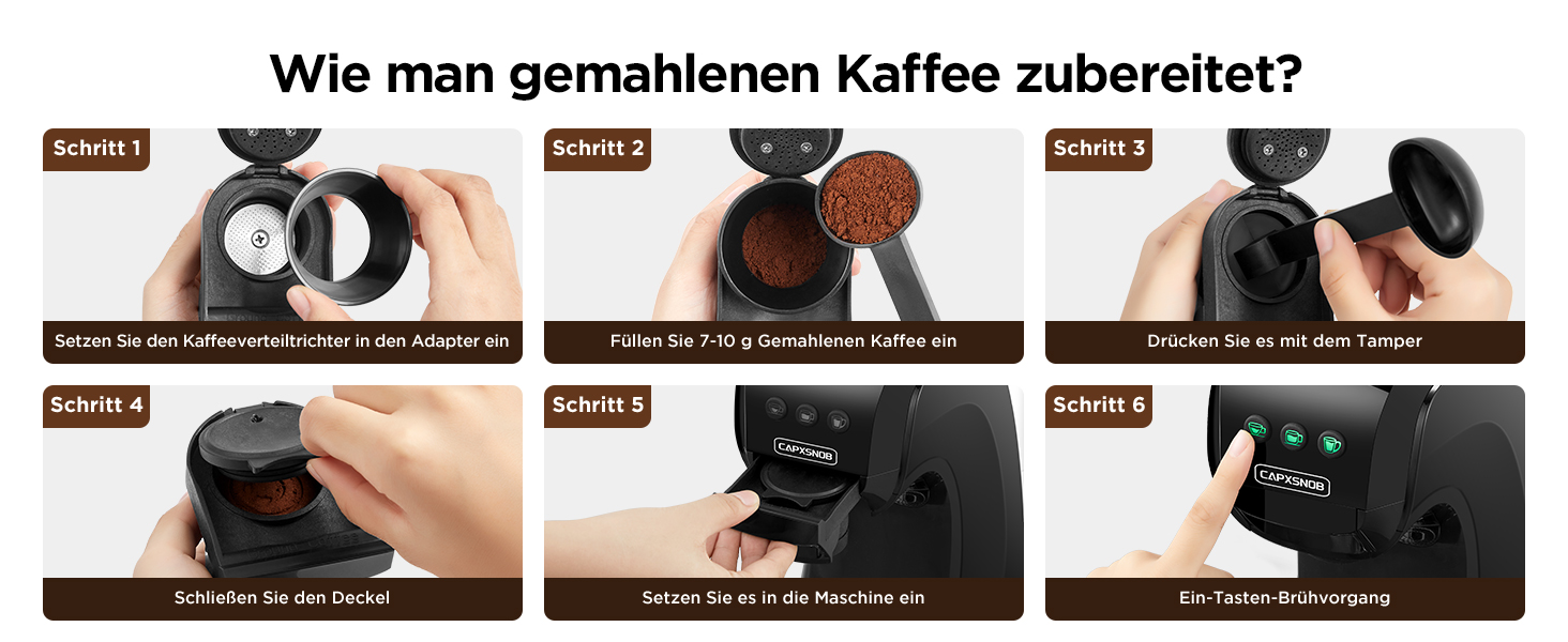Кавомашина 5-в-1 Warriors1 для Nespresso, Dolce Gusto, Lavazza A Modo Mio, Espresso Point та кавової гущі, 20 bar, 0.8 л, автоматична, для дому та офісу, чорна