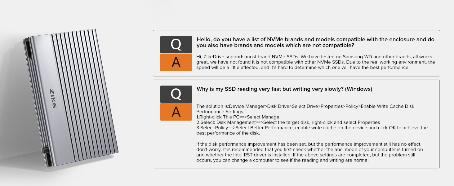 Корпус для SSD ZIKE 40Gbps M.2 NVMe з USB4.0 (до 3811MB/s), Thunderbolt4, сумісний з M.2 2280, USB3.2, PCI-E Gen 4x4