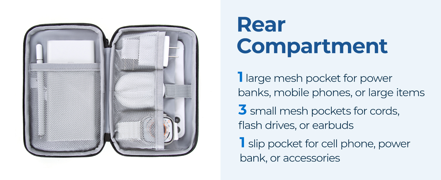 Органайзер для кабелів та електроніки BAGSMART: водонепроникна сумка-органайзер для подорожей, чорний