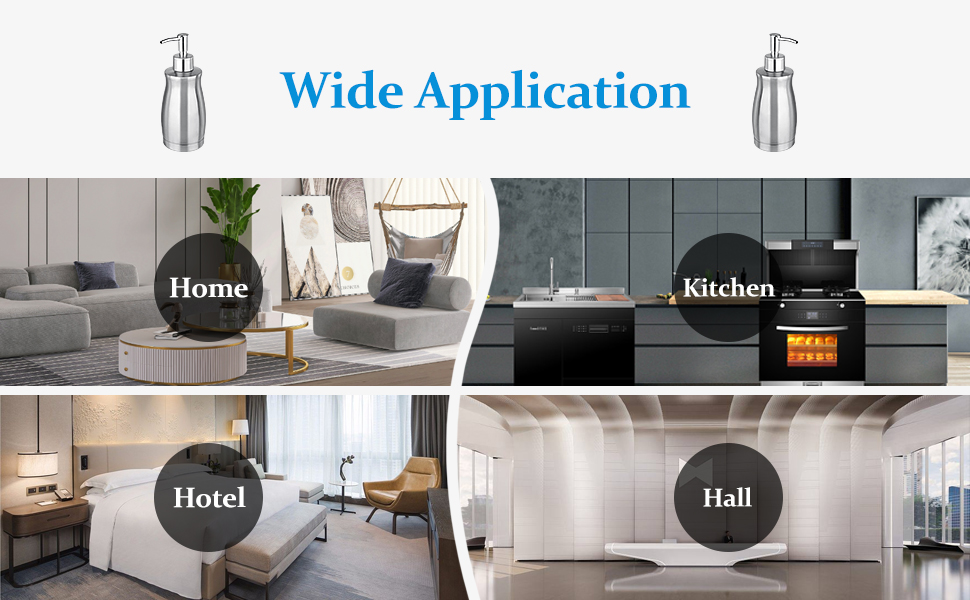 Дозатор для мила ARKTEK з нержавіючої сталі, 400 мл, 2 помпи, щітка, багаторазовий, для мила, шампуню, гелю для душу, миючого засобу, кухня, ванна кімната