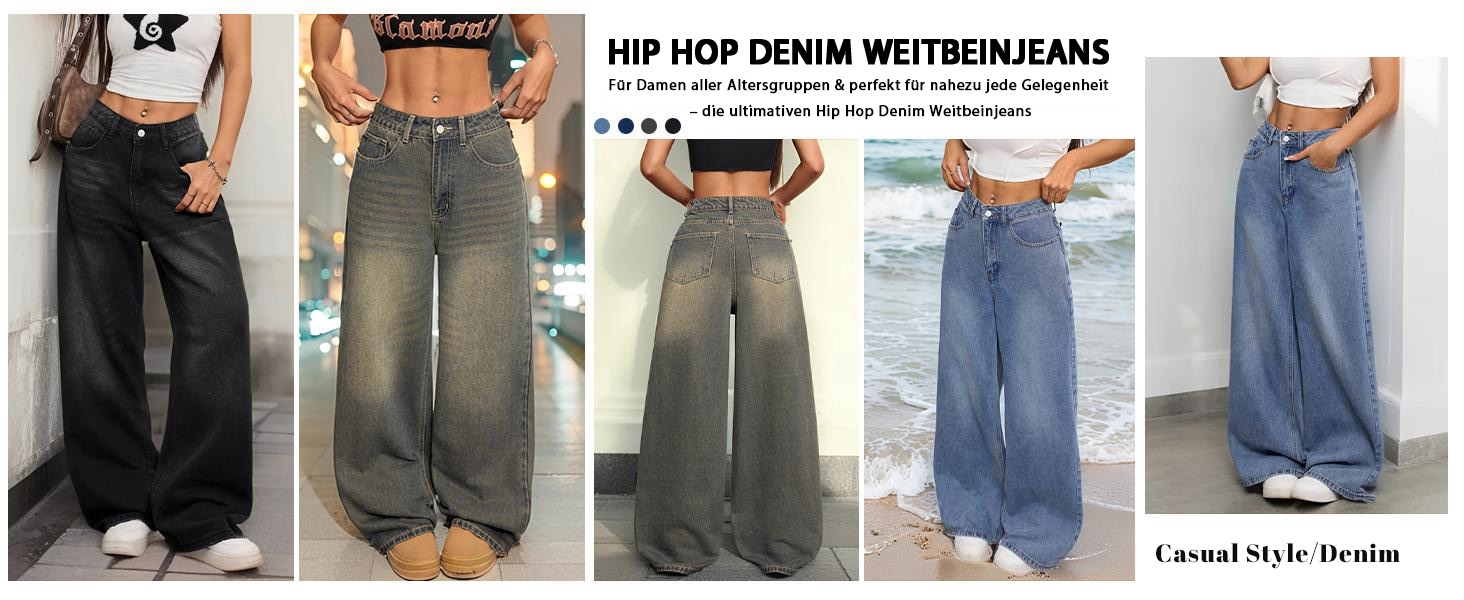Джинси жіночі широкі Baggy Denim Y2K 90-ті Vintage Hip Hop чорні XL