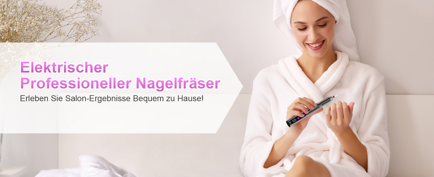 Електричний фрезер для нігтів Nagelfräser - 12 в 1, 35000 об/хв, для гелю, акрилу, манікюру та педикюру, сірий