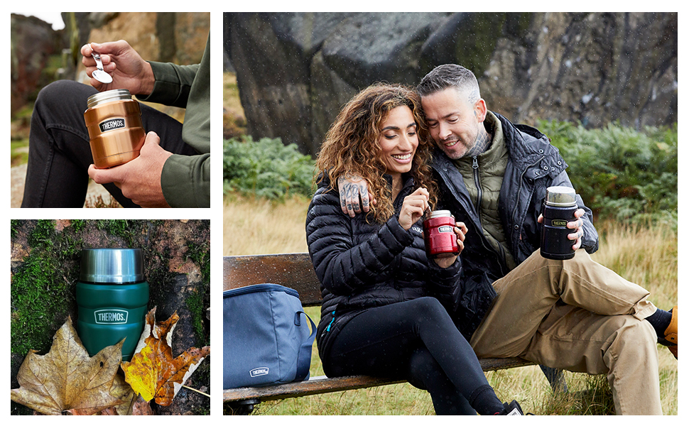 Термос King Thermoskanne / Thermosflasche для їжі, 0.47 л, нержавіюча сталь, Червоний (Cranberry Red)