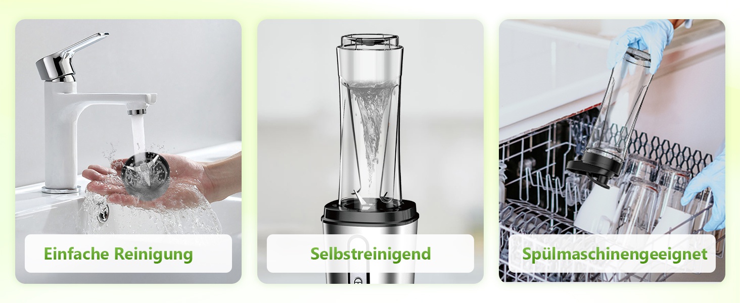 Міні-блендер Standmixer 500W з 2 пляшками Tritan, 4-лопатевий, для шейків та смузі, з нержавіючої сталі, портативний