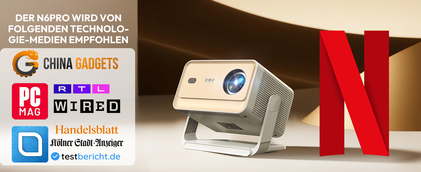 Проектор Smart Beamer N6 Pro: 4K, Full HD, WiFi 6, Автофокус, Netflix, Android/iPhone, для дому та на вулицю