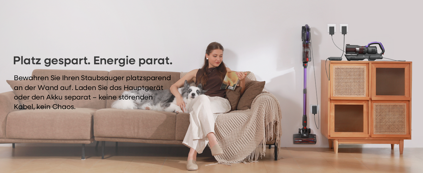 Бездротовий акумуляторний пилосос AlloyMove A03 Lila: потужність 450W, 45000Pa, LED, 60 хвилин роботи, для тварин, килимів, твердих поверхонь