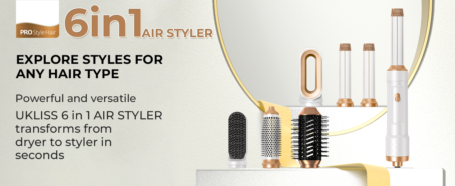 Airstyler 5 в 1: Фен-щітка з іонізацією, 20 м/с, 110 000 об/хв, для створення локонів та випрямлення волосся (фіолетовий)