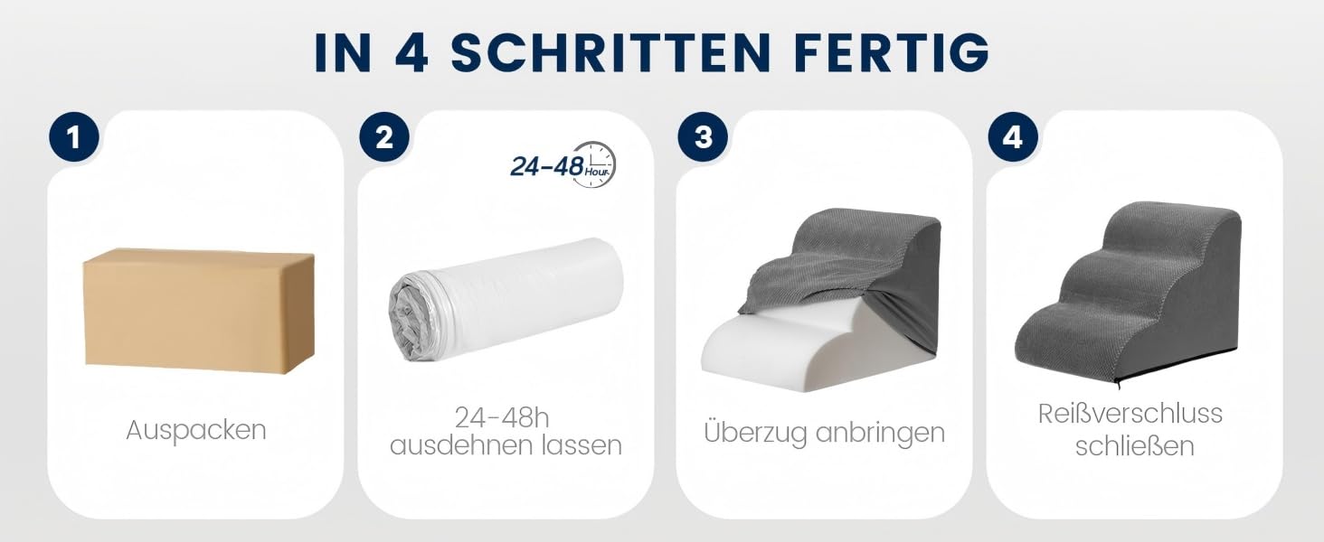 Сходинки для собак Mora Pets: зручні та безпечні для маленьких собак, 3 сходинки, 40 см, знімний, водостійкий чохол