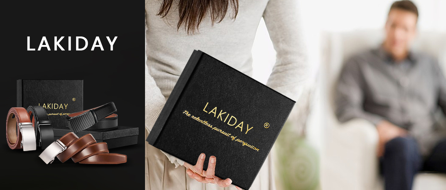 Чоловічий шкіряний ремінь LAKIDAY з автоматичною застібкою, 35 мм, чорний, регульований, 125 см
