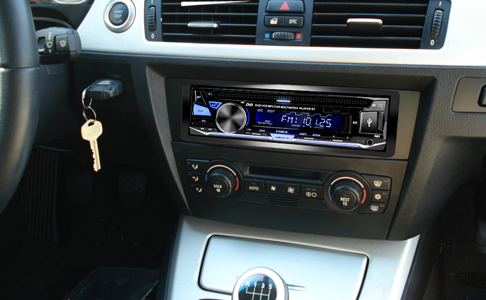 Hengweili автомагнітола 1DIN з CD/DVD, Bluetooth, FM/AM, App-керуванням, USB, SD, AUX, MP3