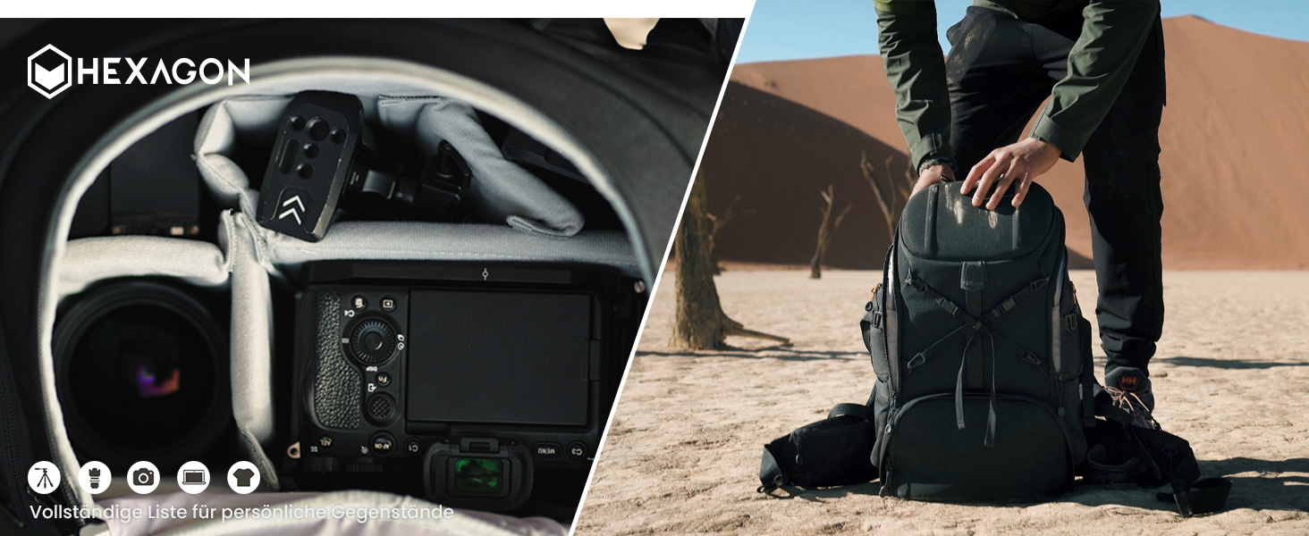 Рюкзак для камери Tarion HX-XL, 2-в-1, чорний, водонепроникний, з відділенням для ноутбука 15.6 дюймів