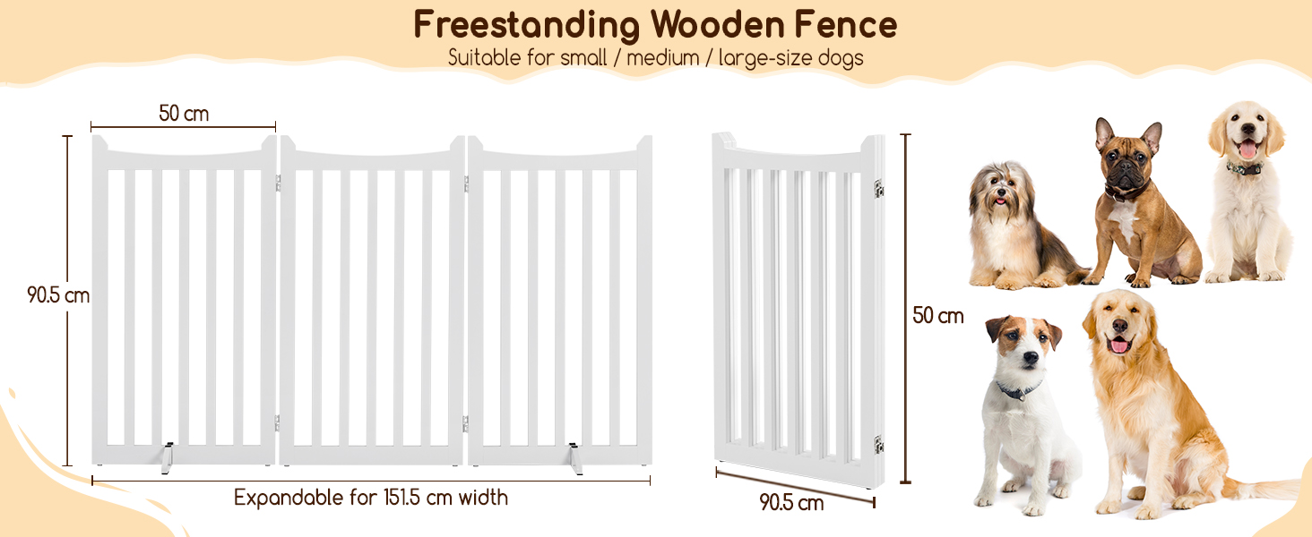 Захисне ґратка для собак Yaheetech, 90.5 x 201.5 см, 4 панелі, білий колір. Ідеально підходить для дому, кухні, проходу, каміну, печі.